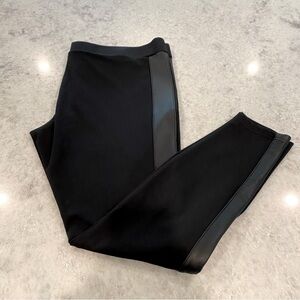 Black Ponte Tuxedo Stripe Leggings  - Size 1X